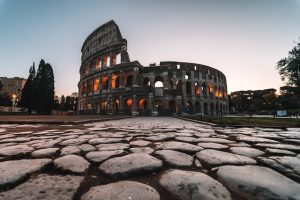 ancient Colosseum in rome tourist location